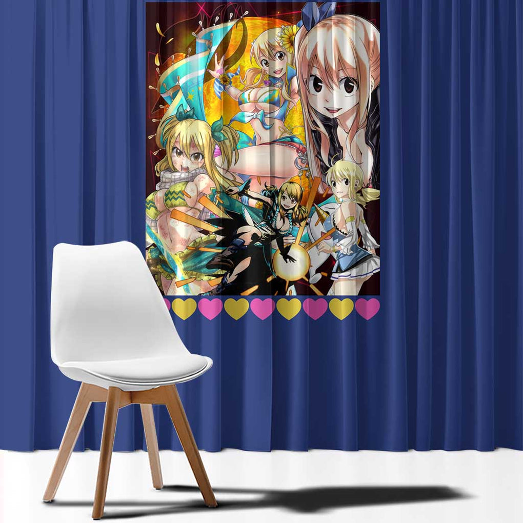 Lucy Heartfilia Fairy Tail Window Curtain Anime Style