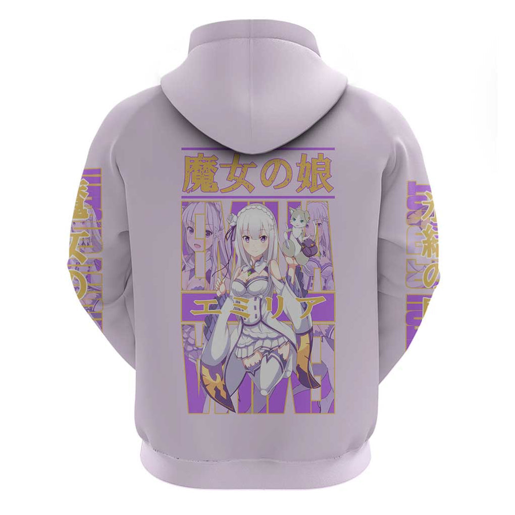 Emilia Re: Zero Hoodie Anime Style