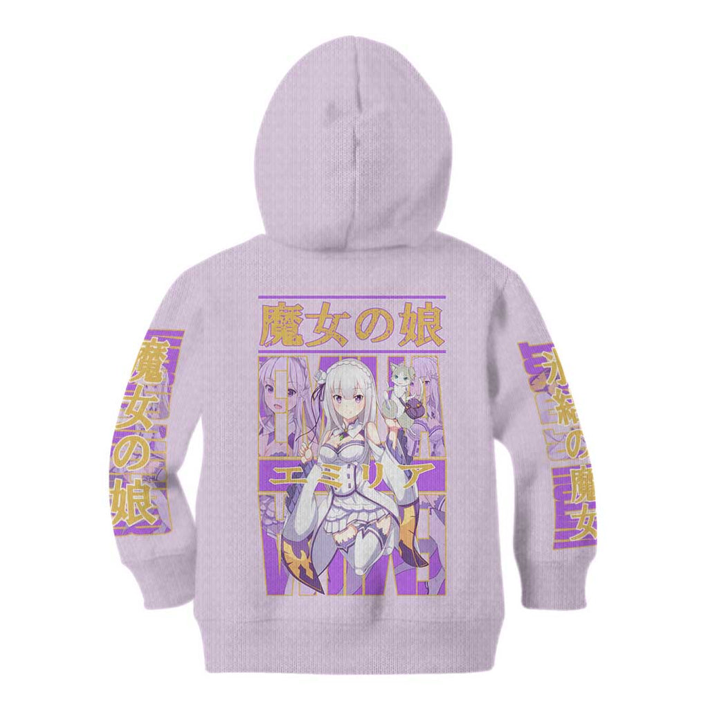 Emilia Re: Zero Kid Hoodie Anime Style