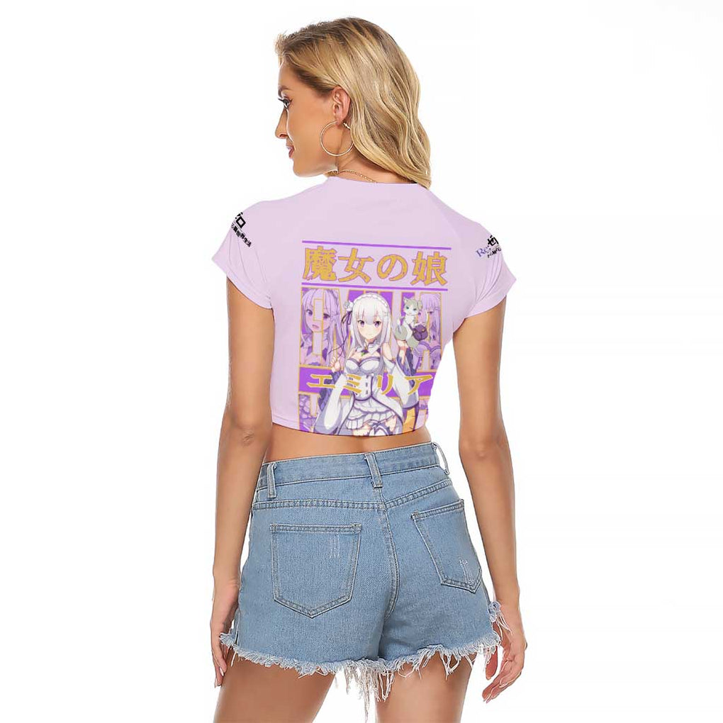 Emilia Re: Zero Raglan Cropped T Shirt Anime Style