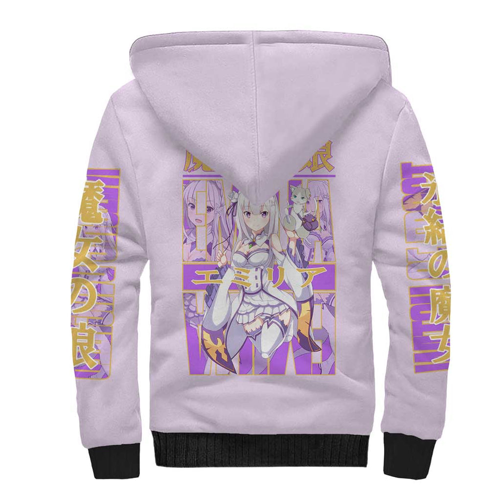 Emilia Re: Zero Sherpa Hoodie Anime Style