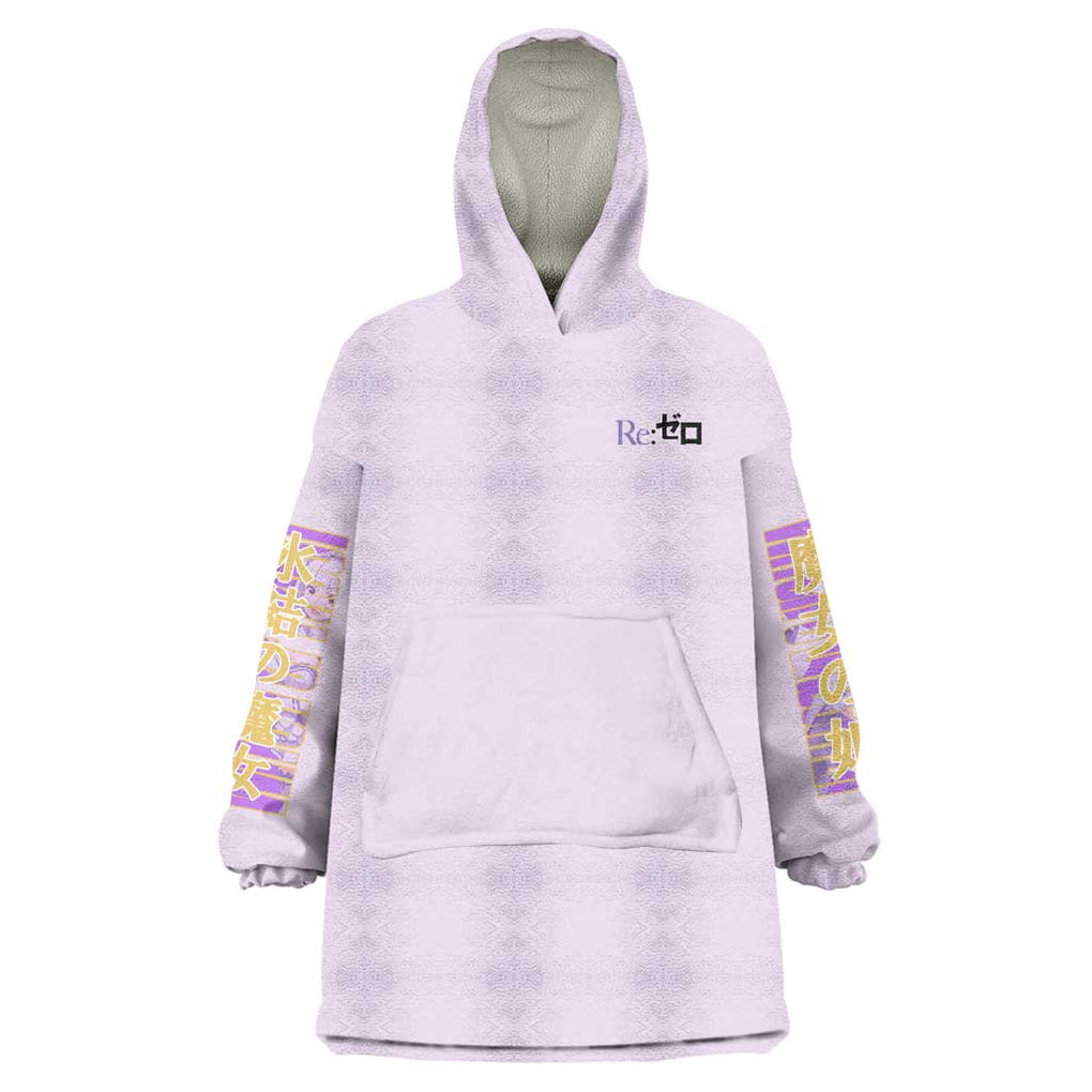 Emilia Re: Zero Wearable Blanket Hoodie Anime Style