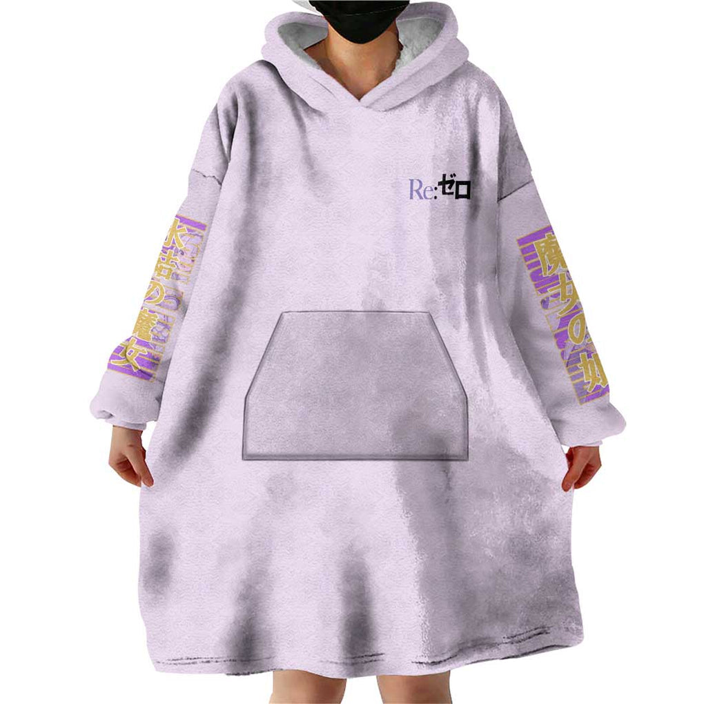 Emilia Re: Zero Wearable Blanket Hoodie Anime Style
