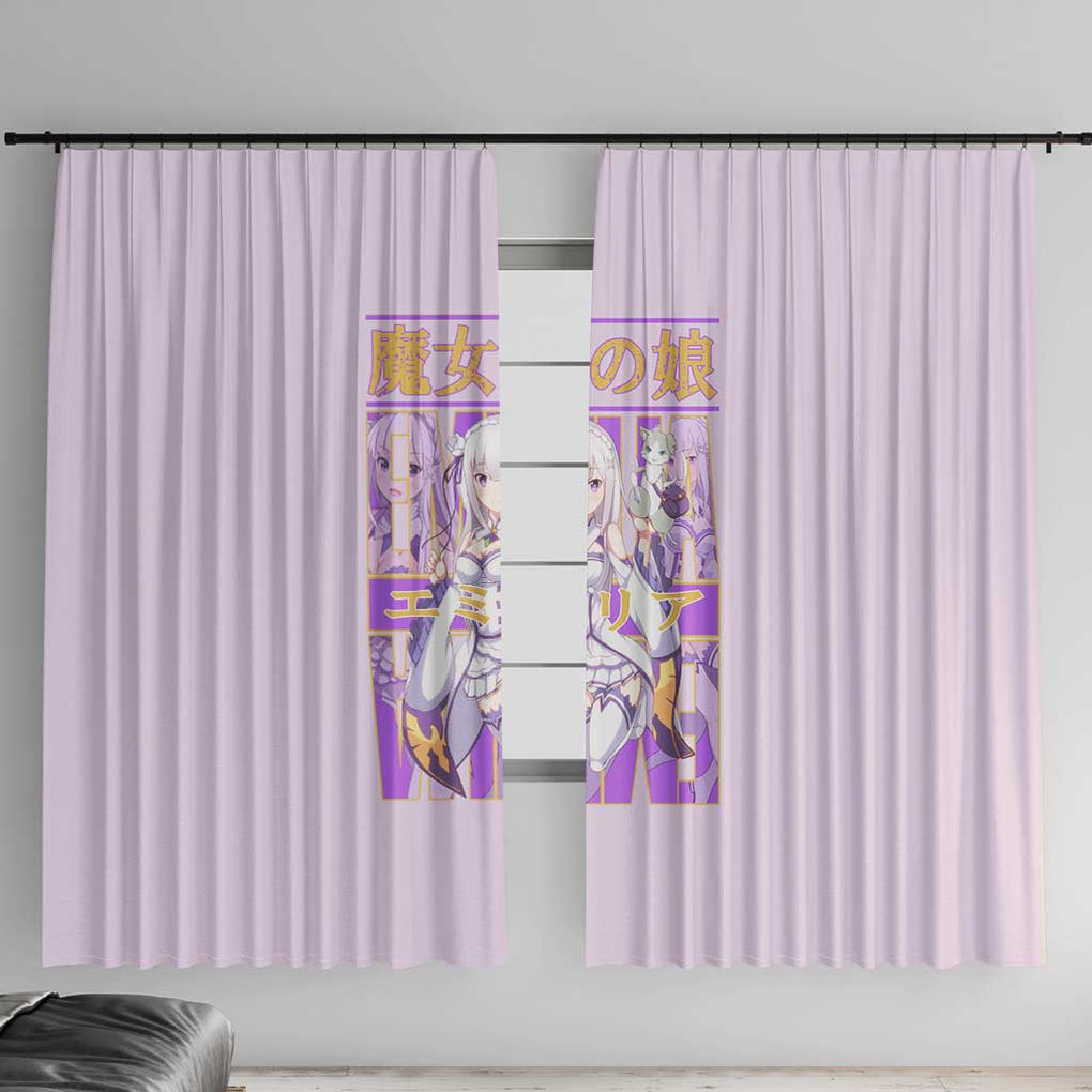 Emilia Re: Zero Window Curtain Anime Style