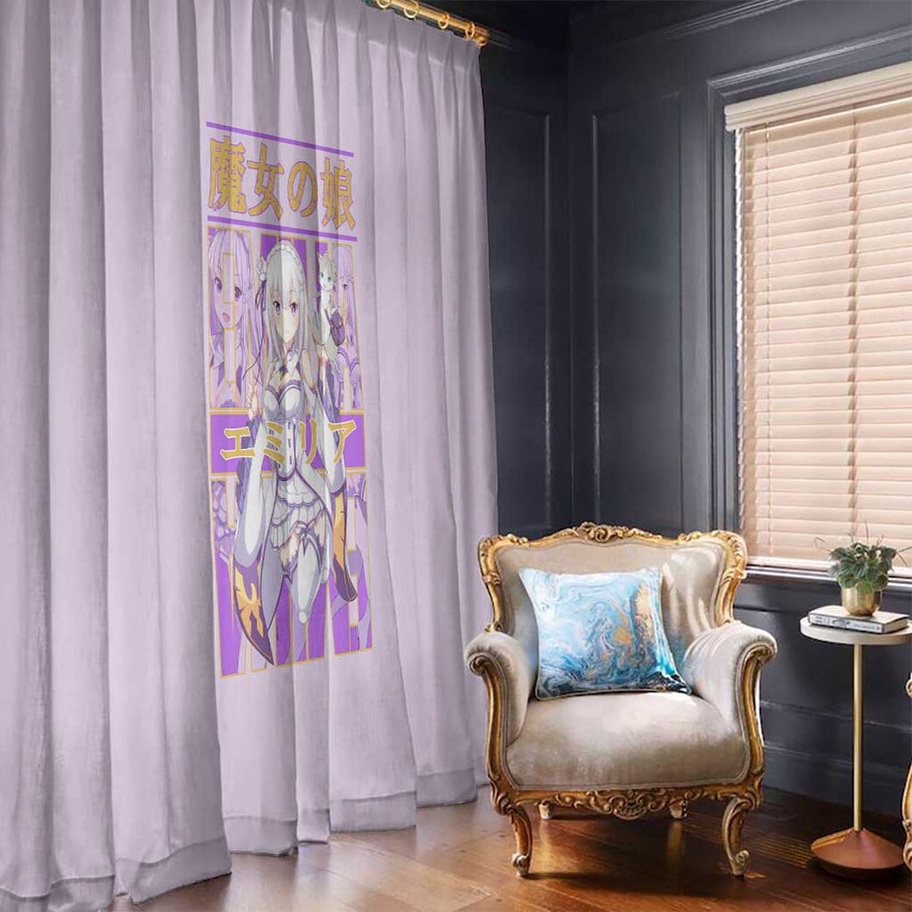 Emilia Re: Zero Window Curtain Anime Style