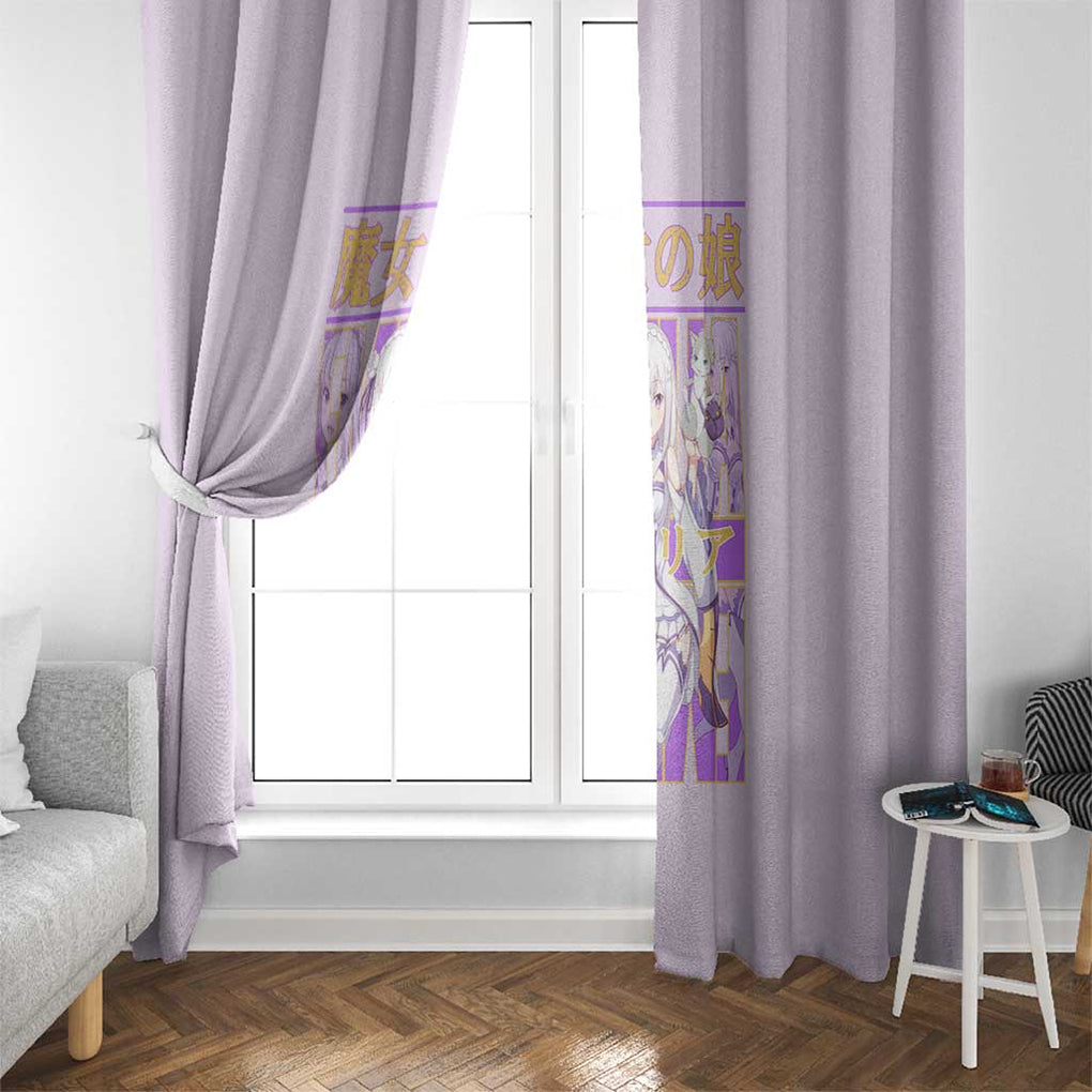 Emilia Re: Zero Window Curtain Anime Style