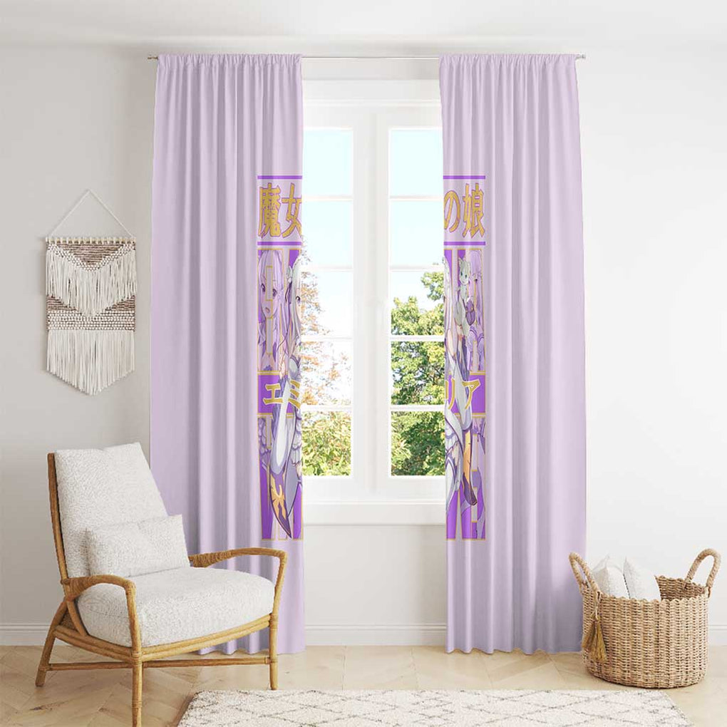 Emilia Re: Zero Window Curtain Anime Style