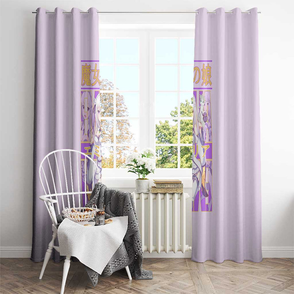 Emilia Re: Zero Window Curtain Anime Style