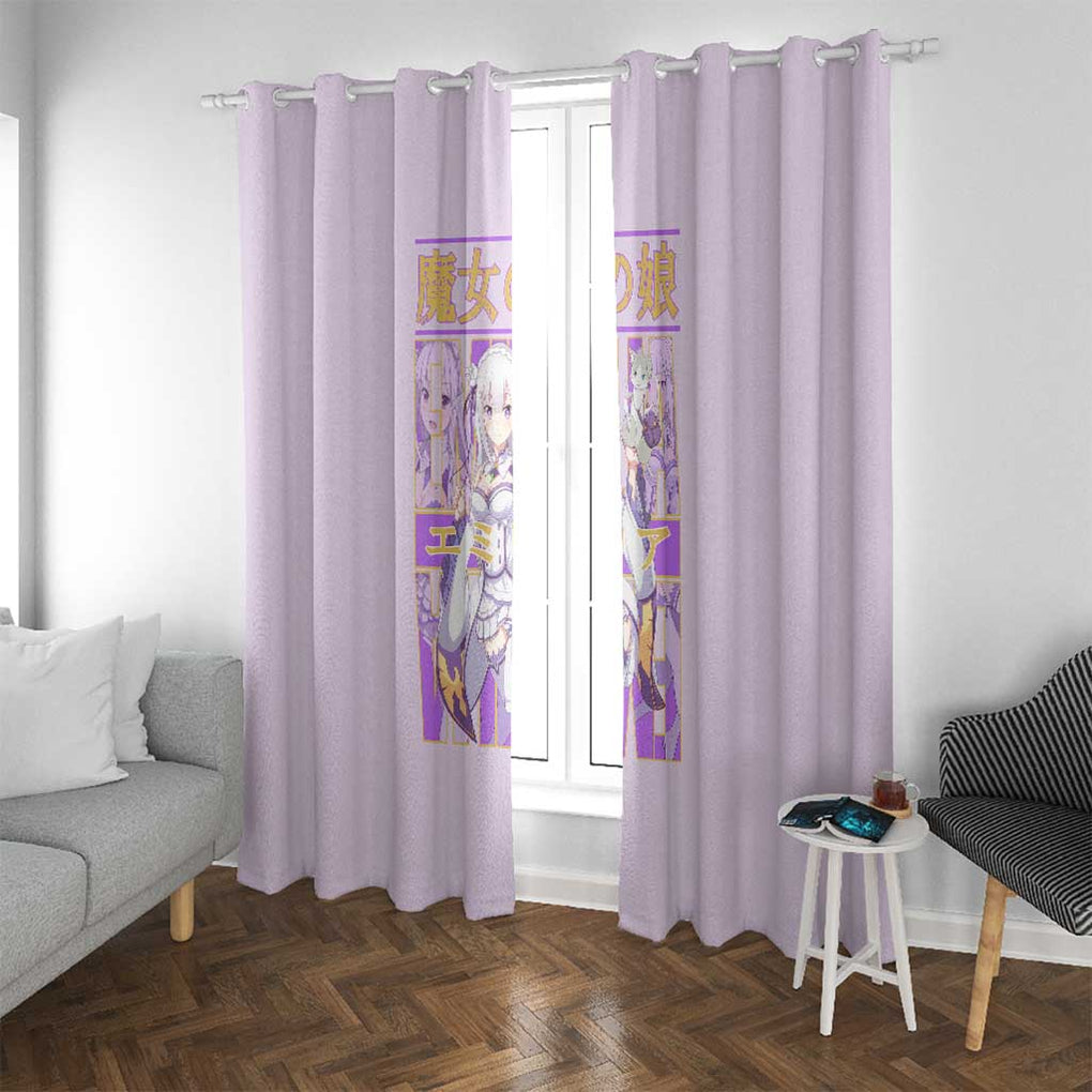 Emilia Re: Zero Window Curtain Anime Style