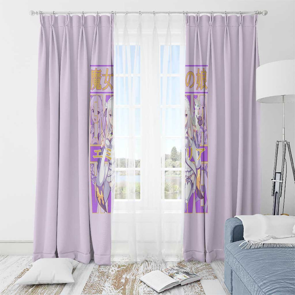 Emilia Re: Zero Window Curtain Anime Style
