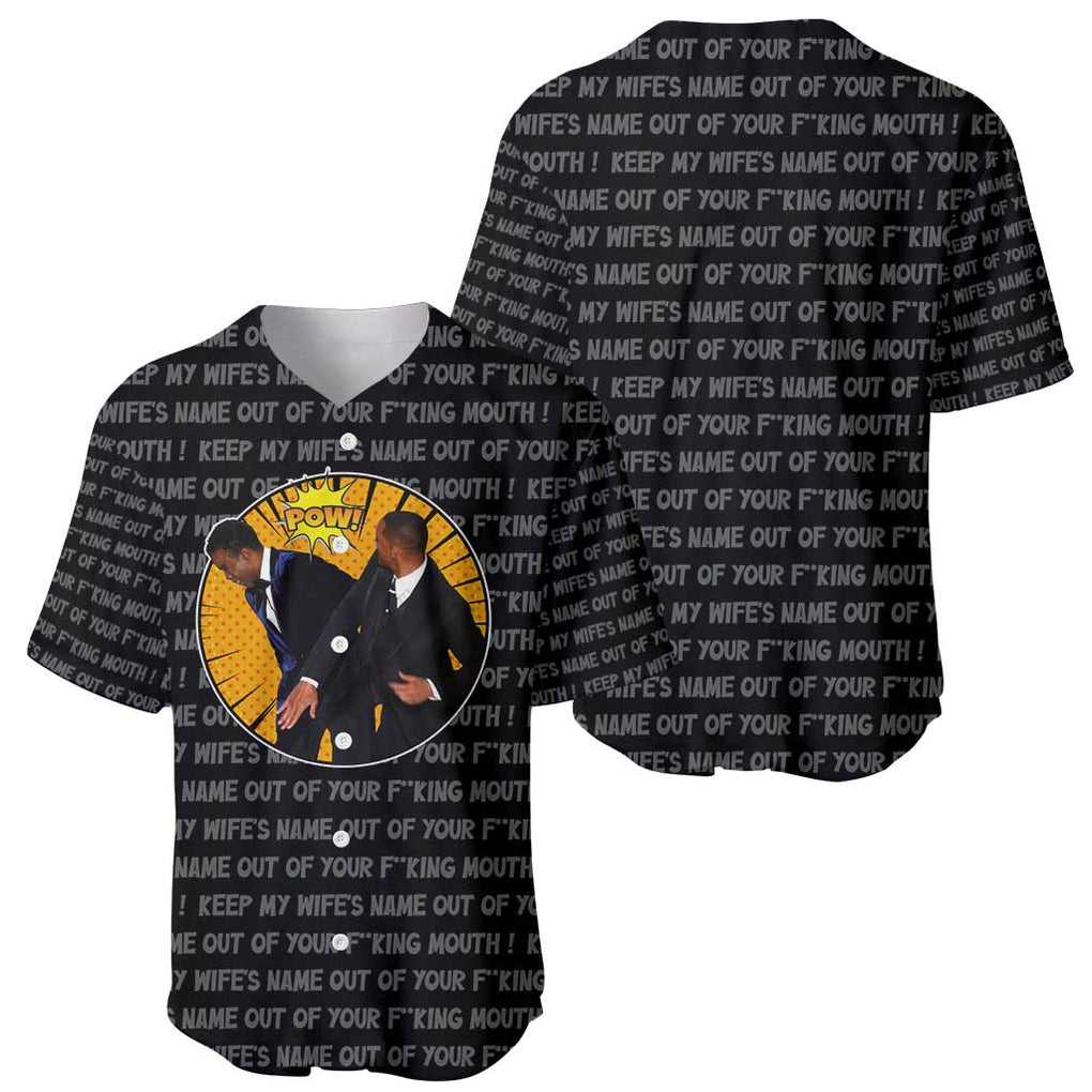 Will Smith Slaps Chris Rock Meme Baseball Jersey Funny Meme Art Style