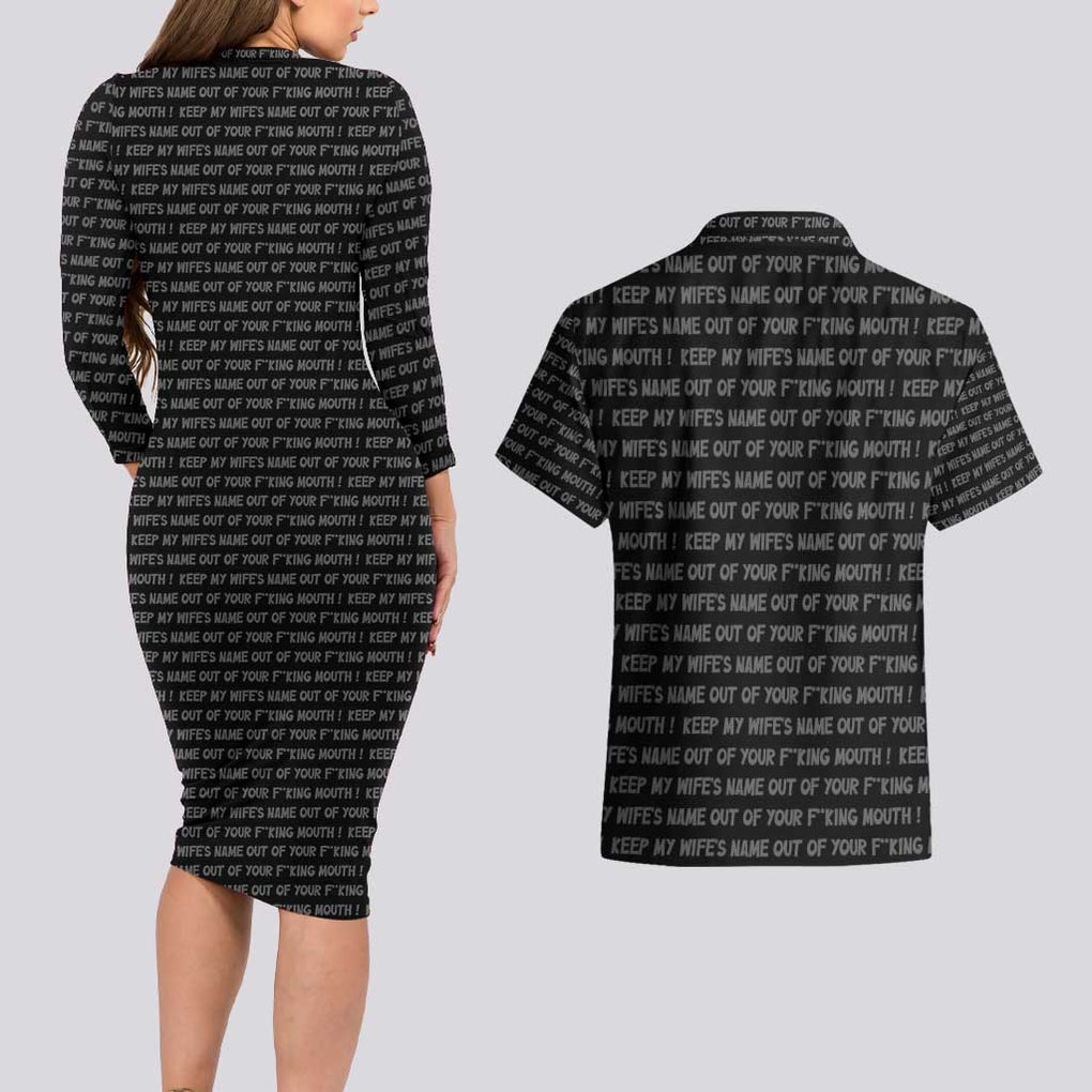 Will Smith Slaps Chris Rock Meme Couples Matching Long Sleeve Bodycon Dress and Hawaiian Shirt Funny Meme Art Style