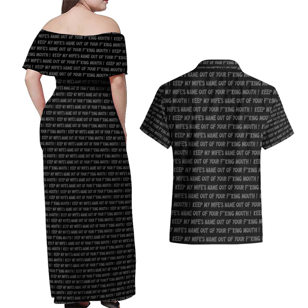 Will Smith Slaps Chris Rock Meme Couples Matching Off Shoulder Maxi Dress and Hawaiian Shirt Funny Meme Art Style