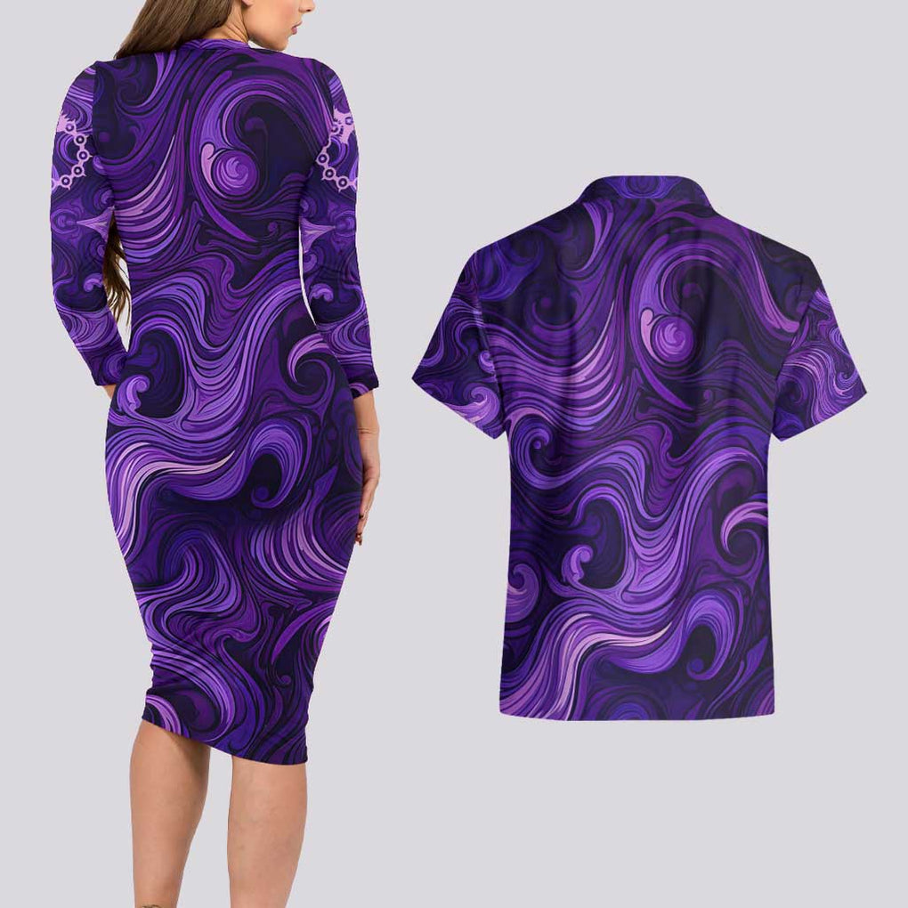 Trippy Meliodas Assault Mode Seven Deadly Sins Couples Matching Long Sleeve Bodycon Dress and Hawaiian Shirt Trippy Style
