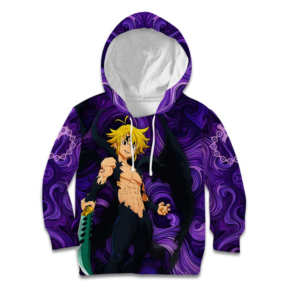 Trippy Meliodas Assault Mode Seven Deadly Sins Kid Hoodie Trippy Style