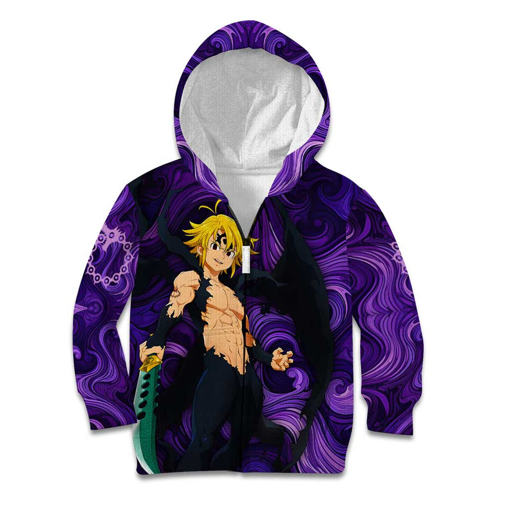 Trippy Meliodas Assault Mode Seven Deadly Sins Kid Hoodie Trippy Style