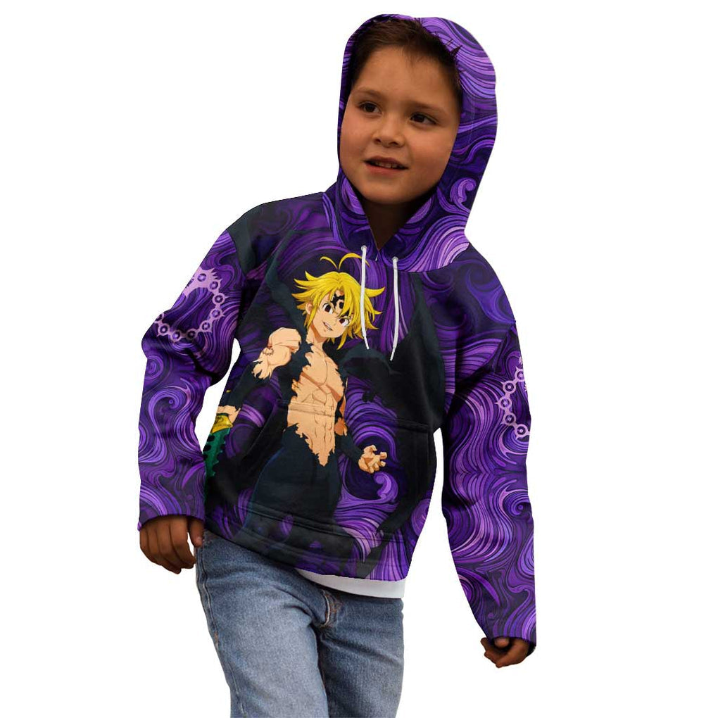 Trippy Meliodas Assault Mode Seven Deadly Sins Kid Hoodie Trippy Style