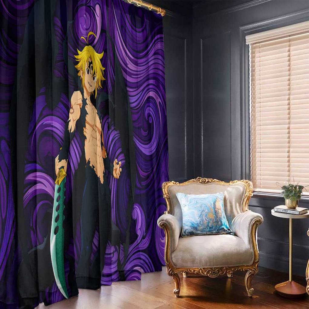 Trippy Meliodas Assault Mode Seven Deadly Sins Window Curtain Trippy Style