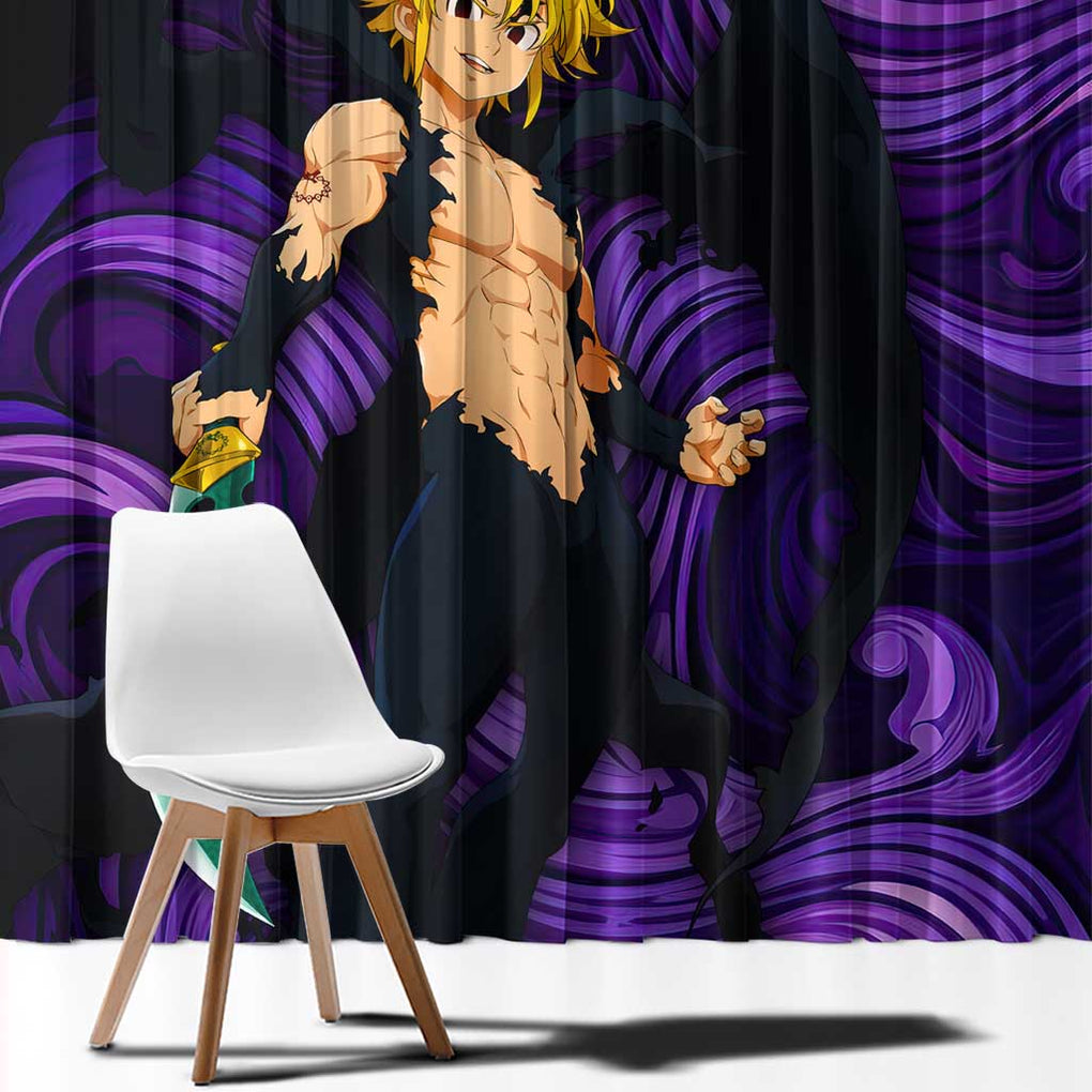 Trippy Meliodas Assault Mode Seven Deadly Sins Window Curtain Trippy Style