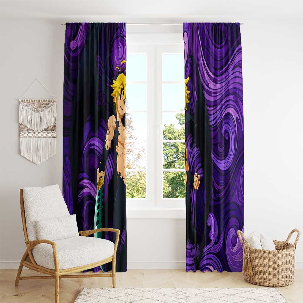 Trippy Meliodas Assault Mode Seven Deadly Sins Window Curtain Trippy Style