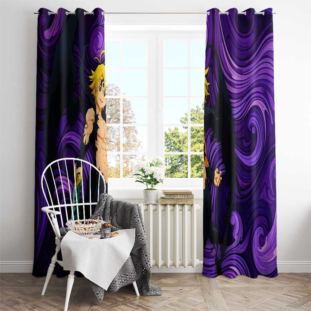 Trippy Meliodas Assault Mode Seven Deadly Sins Window Curtain Trippy Style
