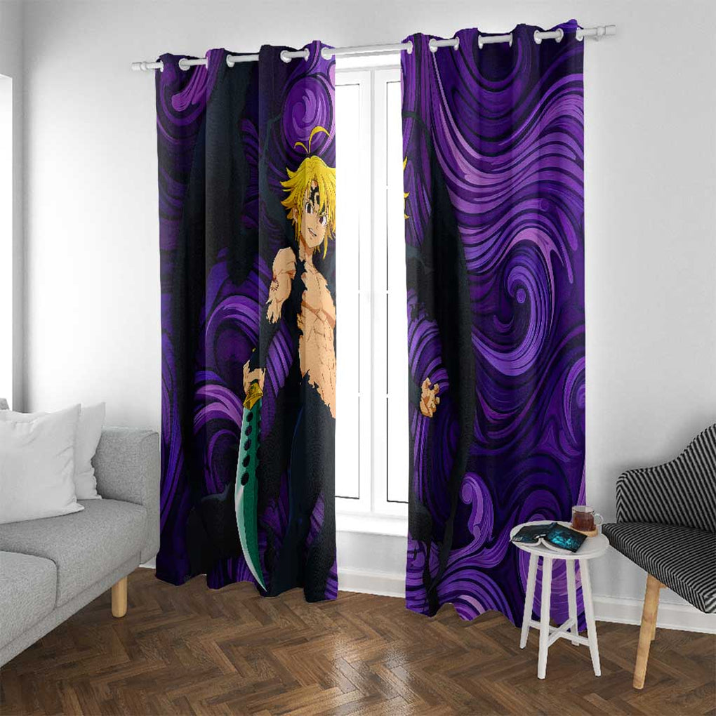Trippy Meliodas Assault Mode Seven Deadly Sins Window Curtain Trippy Style