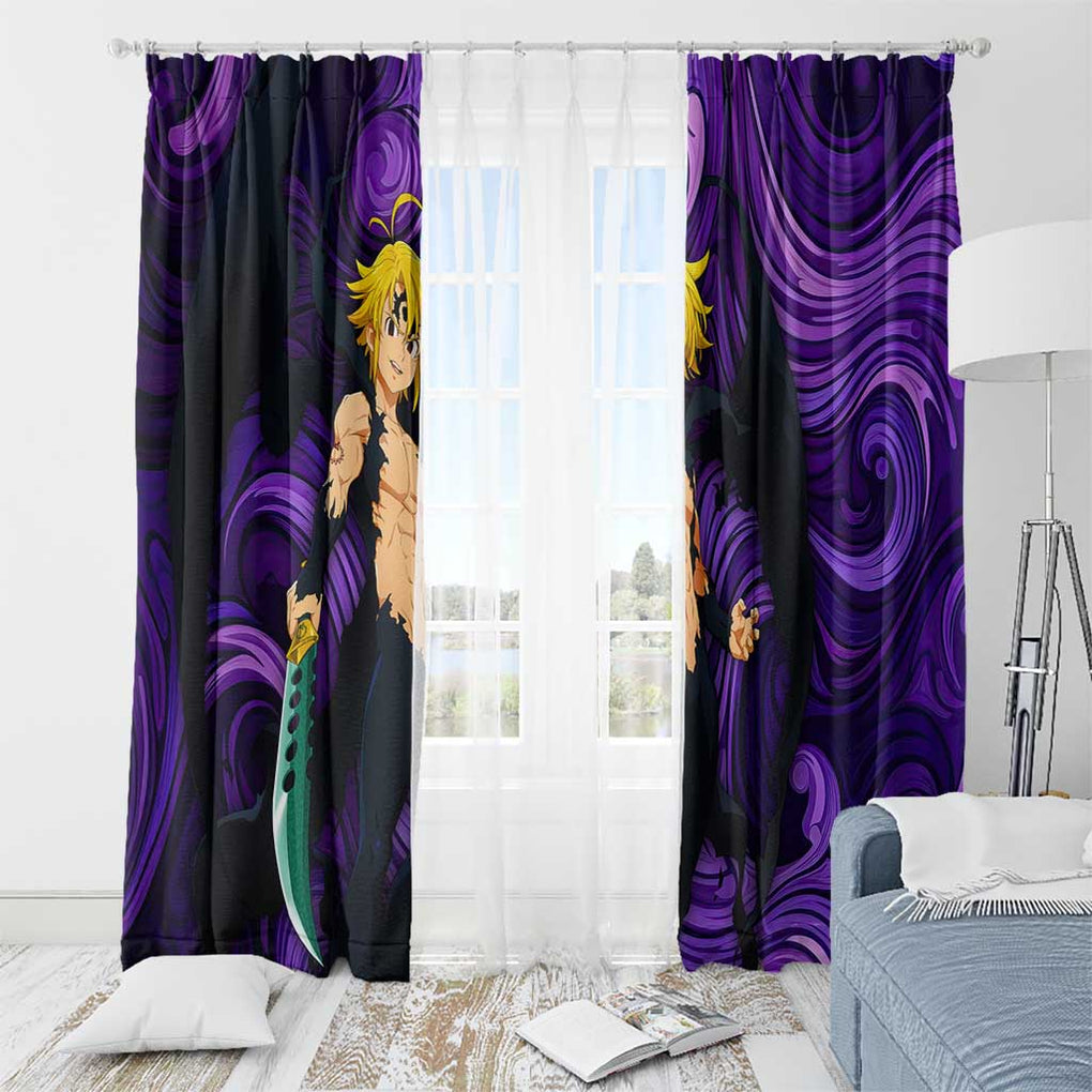 Trippy Meliodas Assault Mode Seven Deadly Sins Window Curtain Trippy Style