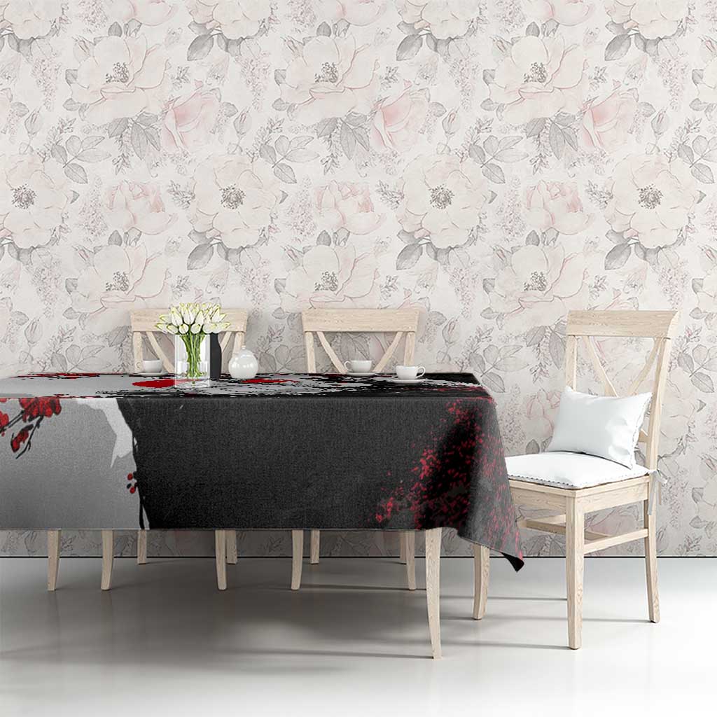 Luffy Gear 3 One Piece Anime White and Red Japanese Art Style Tablecloth with Cherry Blossom Tree and Straw Hat Pirates Jolly Roger - The Mazicc