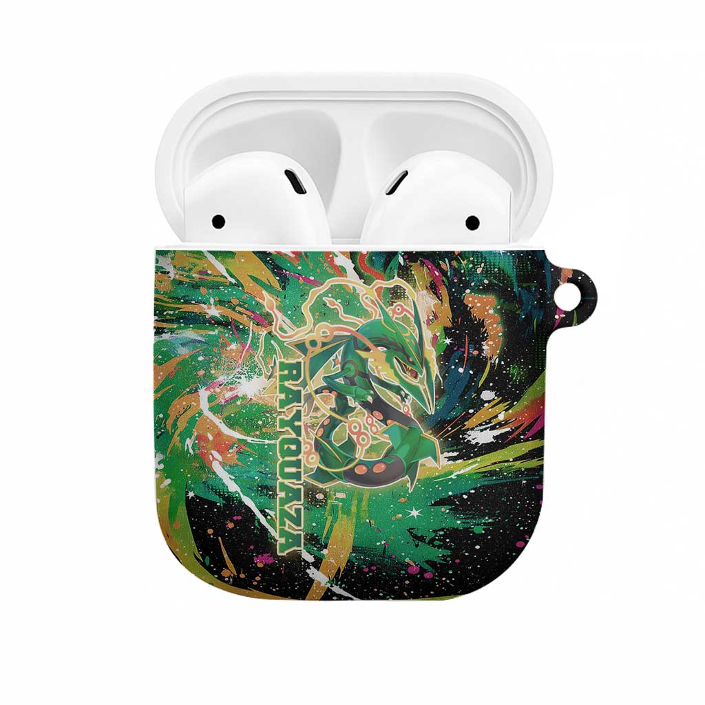 Rayquaza Poké Green Abstract Galaxy Design AirPods Case Dynamic Swirl Background - The Mazicc