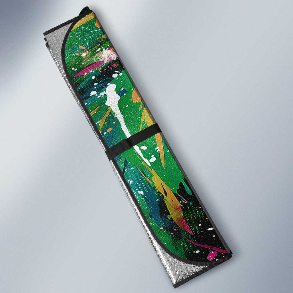 Rayquaza Poké Green Abstract Galaxy Design Auto Sun Shade Dynamic Swirl Background - The Mazicc