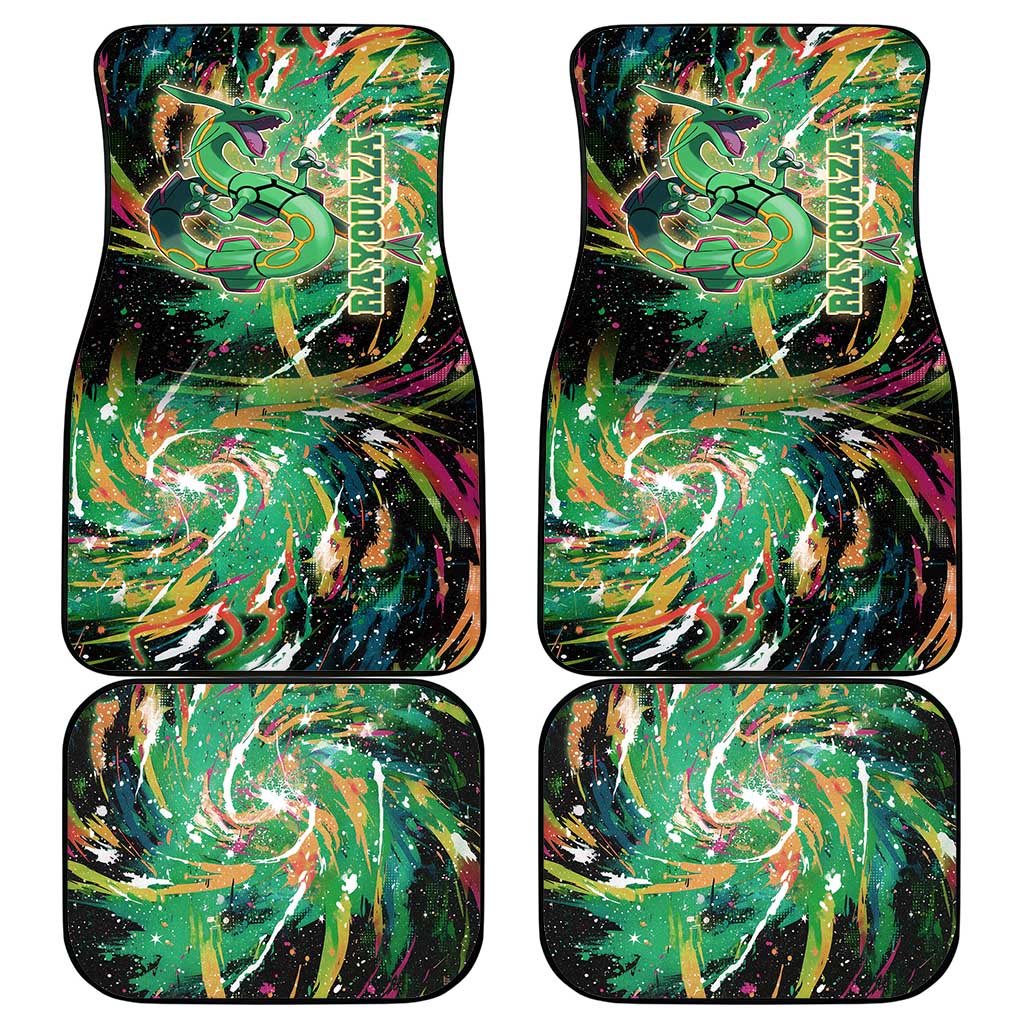 Rayquaza Poké Green Abstract Galaxy Design Car Mats Dynamic Swirl Background - The Mazicc