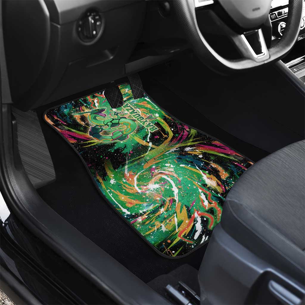 Rayquaza Poké Green Abstract Galaxy Design Car Mats Dynamic Swirl Background - The Mazicc