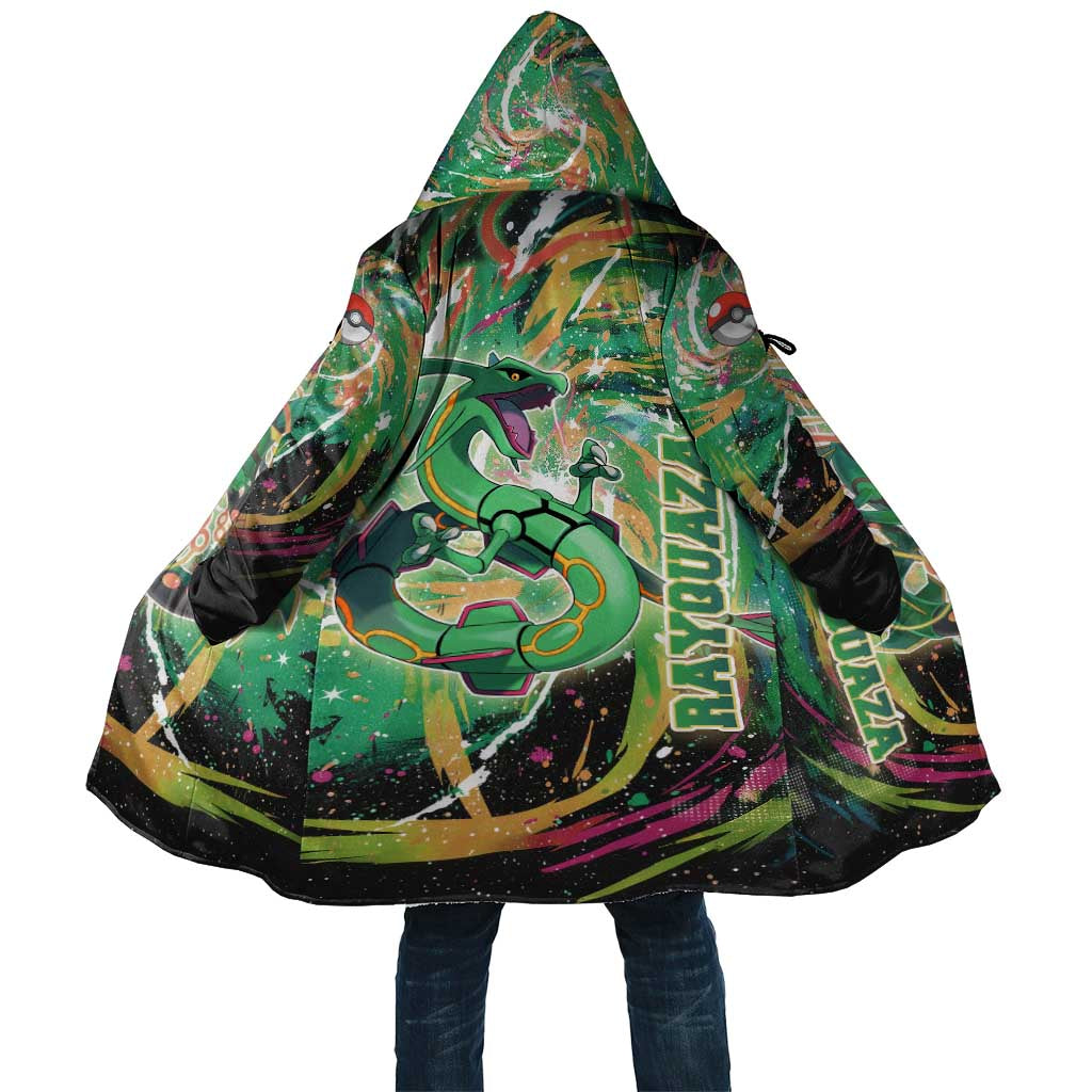 Rayquaza Poké Green Abstract Galaxy Design Cloak Dynamic Swirl Background - The Mazicc