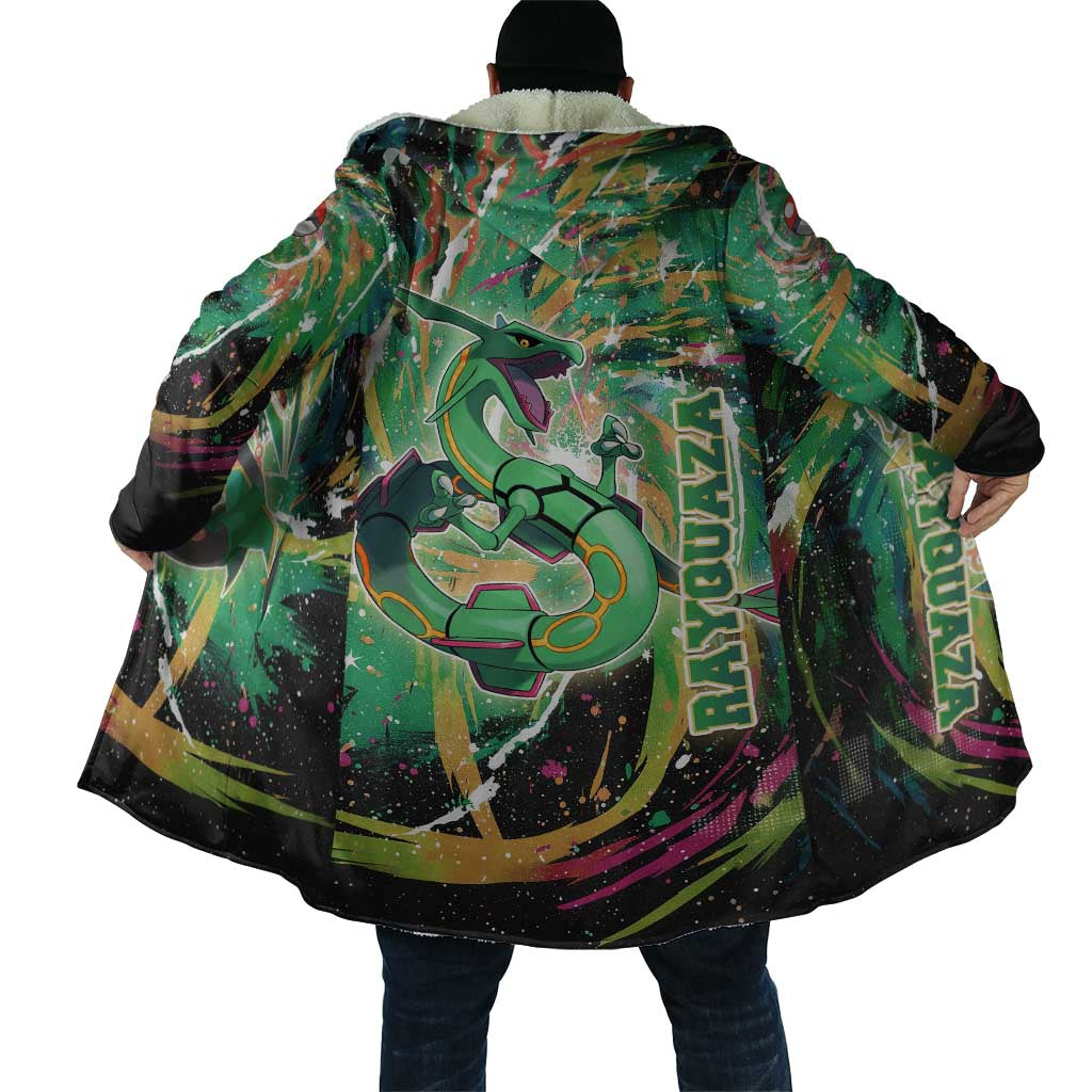 Rayquaza Poké Green Abstract Galaxy Design Cloak Dynamic Swirl Background - The Mazicc
