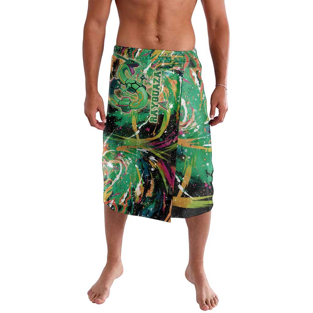 Rayquaza Poké Green Abstract Galaxy Design Lavalava Dynamic Swirl Background - The Mazicc