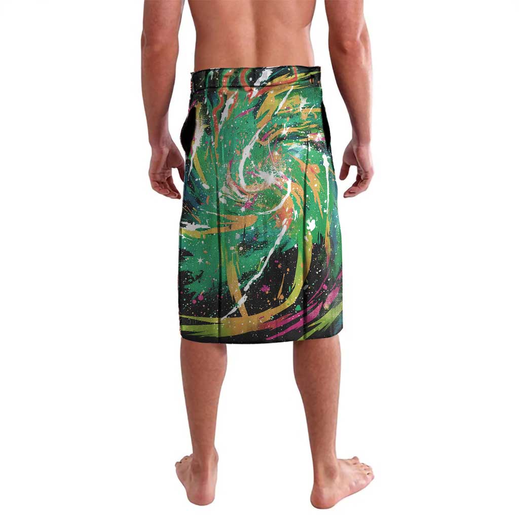 Rayquaza Poké Green Abstract Galaxy Design Lavalava Dynamic Swirl Background - The Mazicc