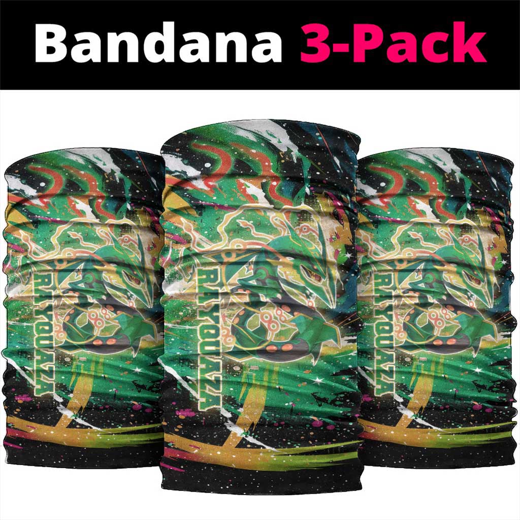 Rayquaza Poké Green Abstract Galaxy Design Neck Gaiter Dynamic Swirl Background - The Mazicc