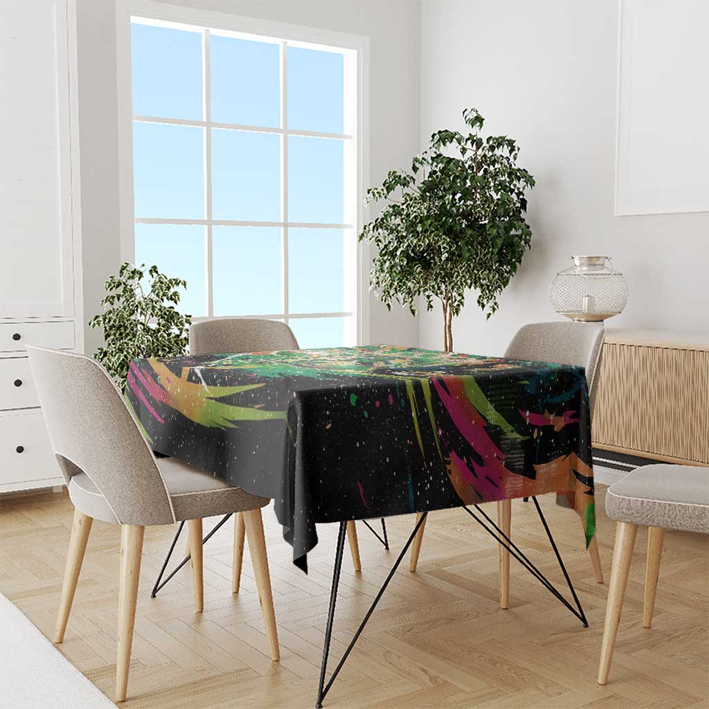Rayquaza Poké Green Abstract Galaxy Design Tablecloth Dynamic Swirl Background - The Mazicc