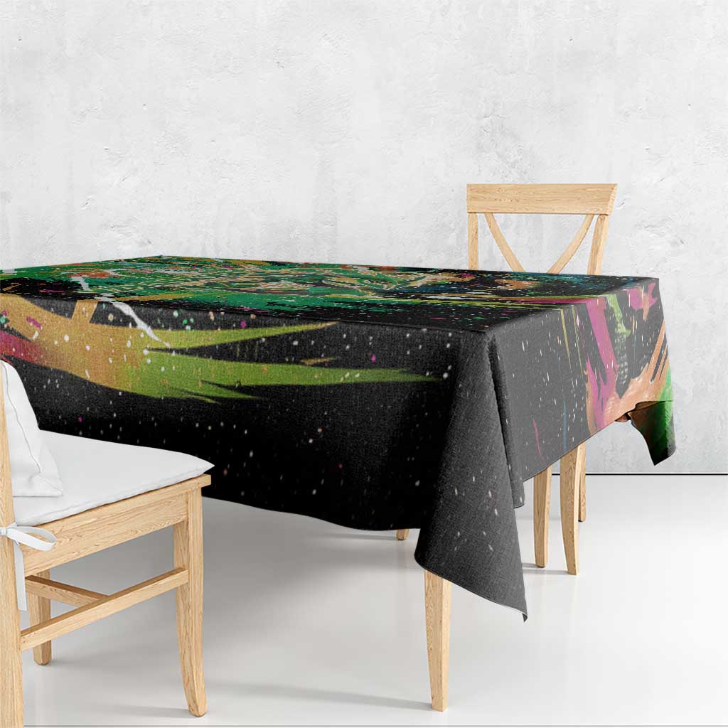 Rayquaza Poké Green Abstract Galaxy Design Tablecloth Dynamic Swirl Background - The Mazicc