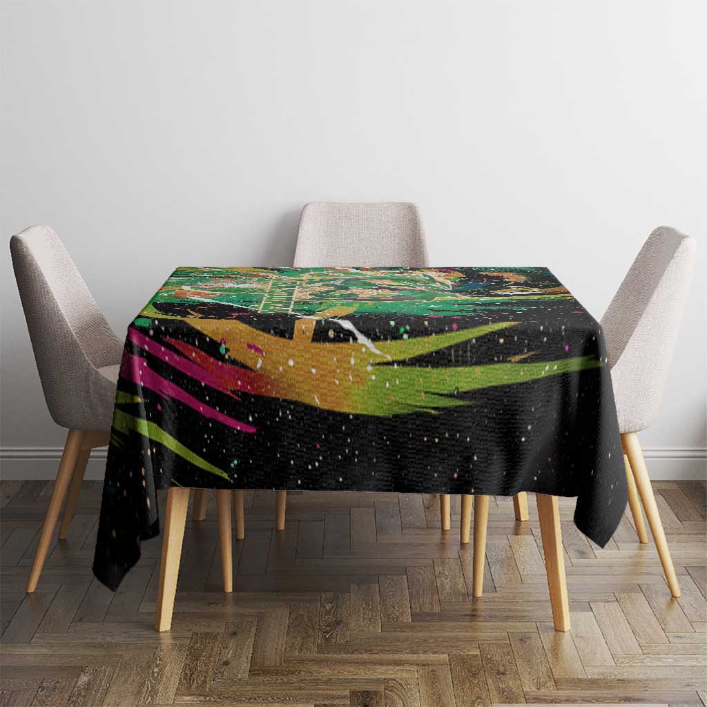Rayquaza Poké Green Abstract Galaxy Design Tablecloth Dynamic Swirl Background - The Mazicc