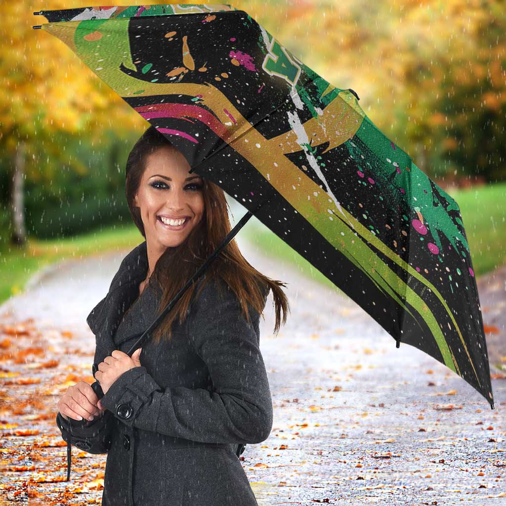 Rayquaza Poké Green Abstract Galaxy Design Umbrella Dynamic Swirl Background - The Mazicc