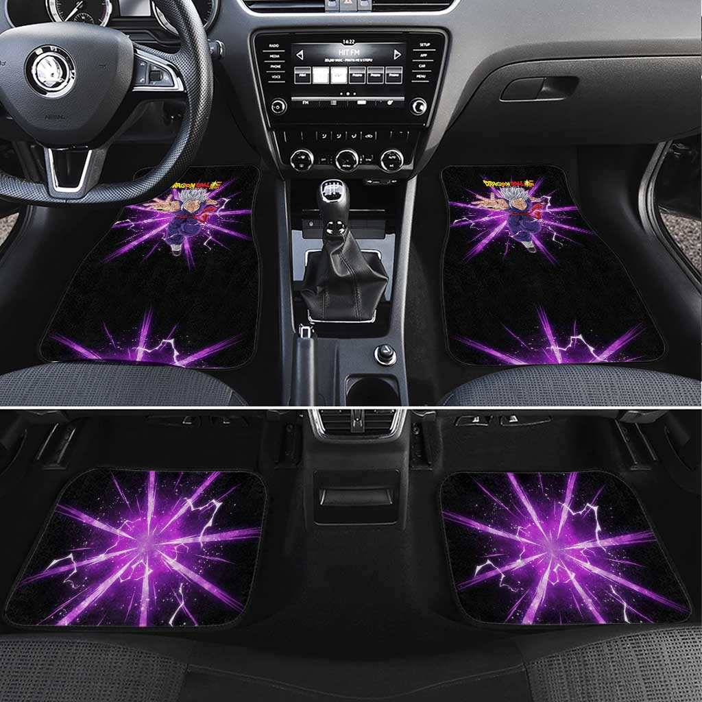 Gohan Beast Dragon Ball Super Anime Purple Lightning Aura Design Car Mats with Dynamic Power Pose and Energy Burst Background - The Mazicc
