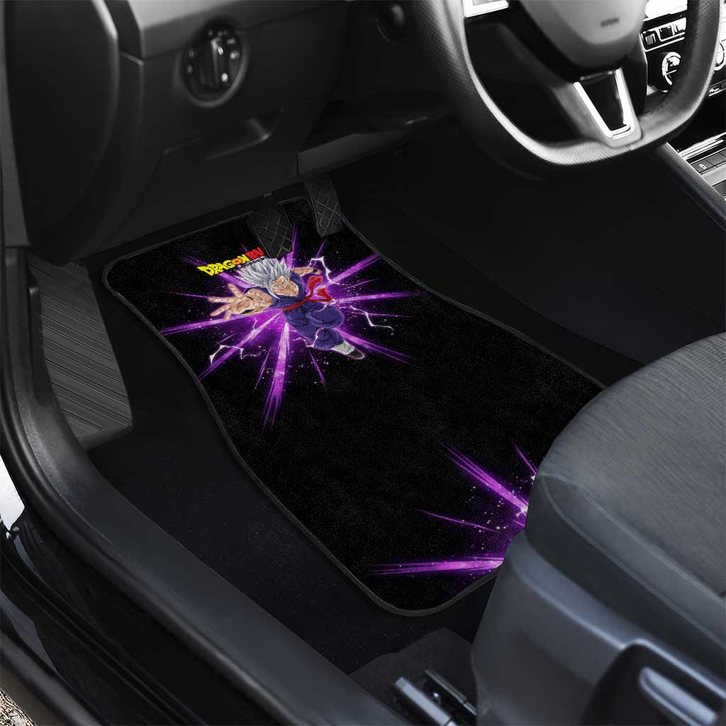 Gohan Beast Dragon Ball Super Anime Purple Lightning Aura Design Car Mats with Dynamic Power Pose and Energy Burst Background - The Mazicc