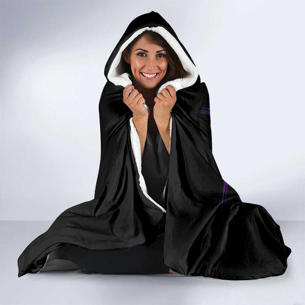 Gohan Beast Dragon Ball Super Anime Purple Lightning Aura Design Hooded Blanket with Dynamic Power Pose and Energy Burst Background - The Mazicc