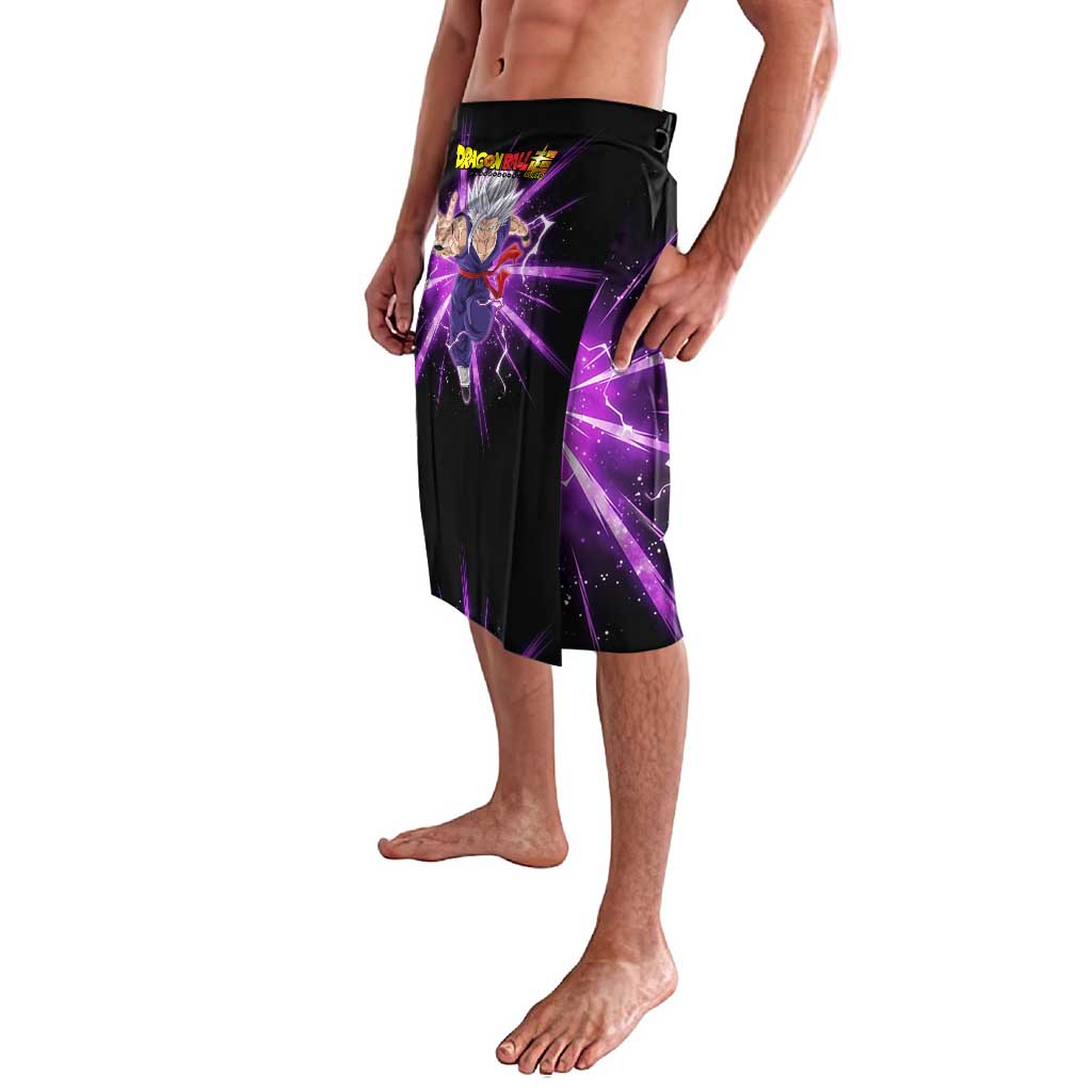 Gohan Beast Dragon Ball Super Anime Purple Lightning Aura Design Lavalava with Dynamic Power Pose and Energy Burst Background - The Mazicc