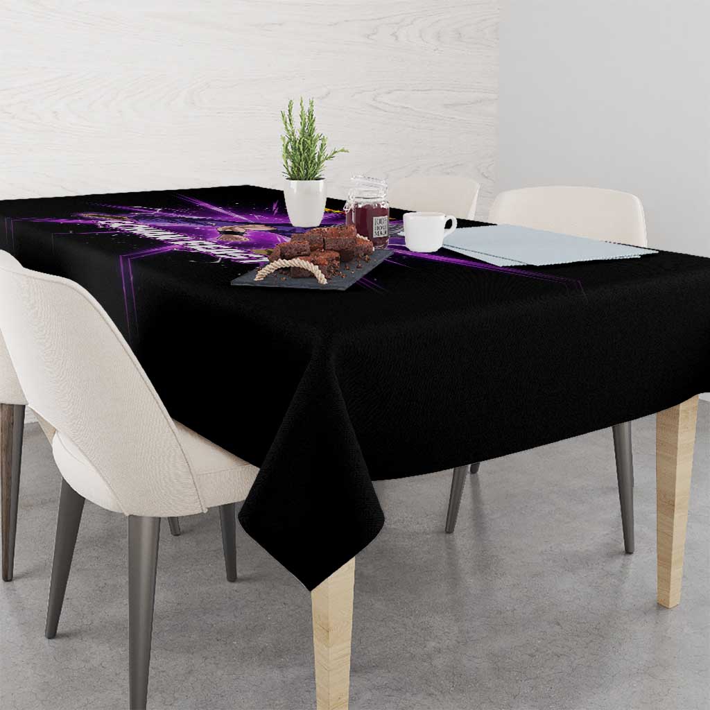 Gohan Beast Dragon Ball Super Anime Purple Lightning Aura Design Tablecloth with Dynamic Power Pose and Energy Burst Background - The Mazicc