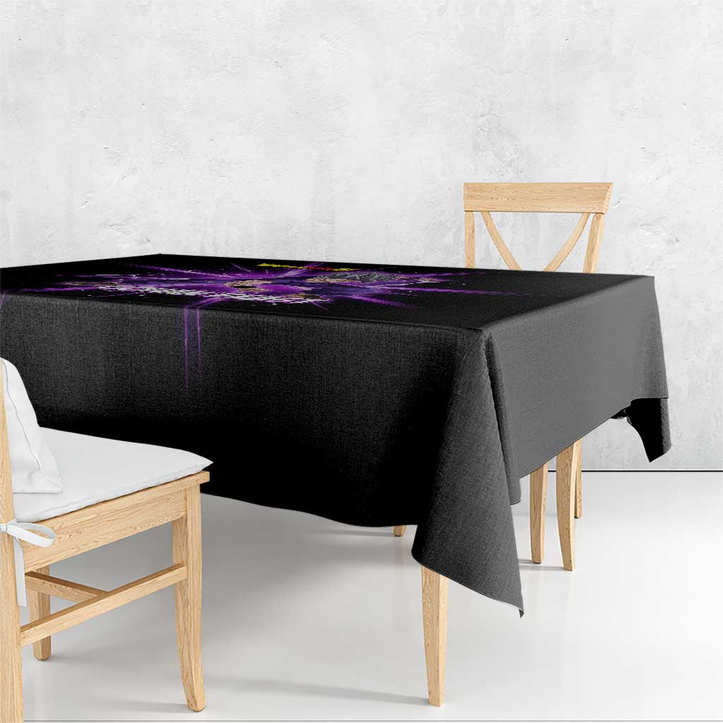 Gohan Beast Dragon Ball Super Anime Purple Lightning Aura Design Tablecloth with Dynamic Power Pose and Energy Burst Background - The Mazicc