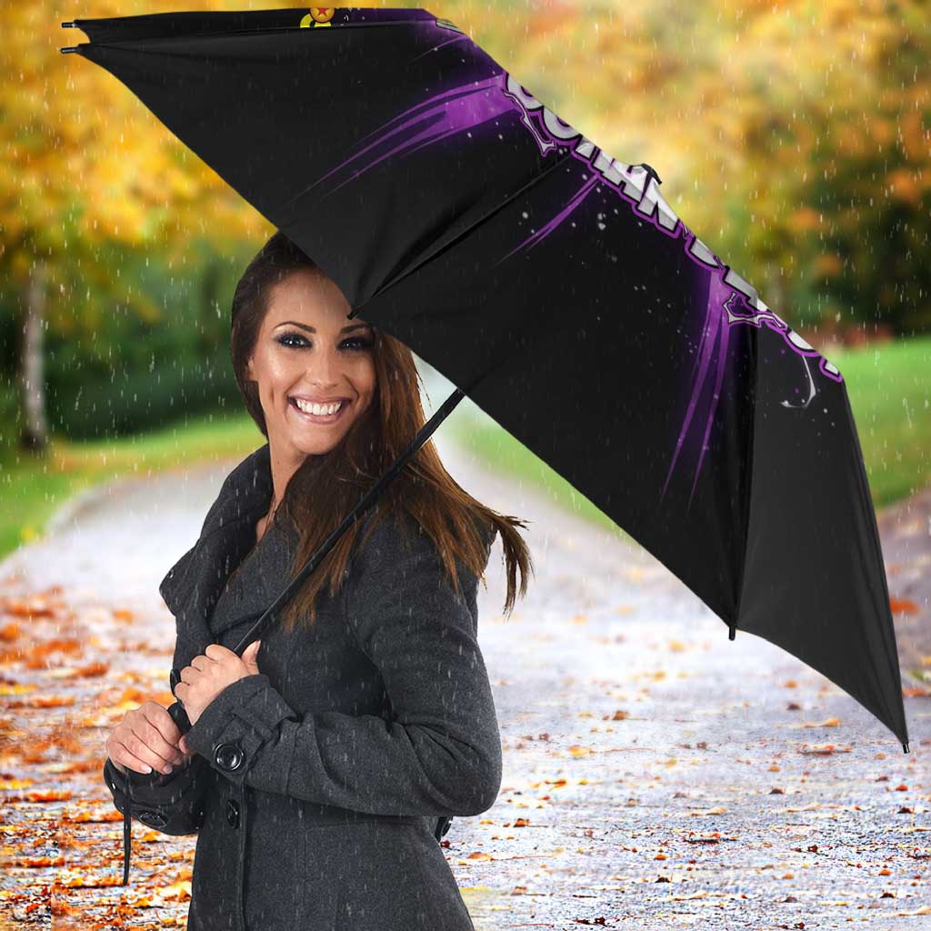 Gohan Beast Dragon Ball Super Anime Purple Lightning Aura Design Umbrella with Dynamic Power Pose and Energy Burst Background - The Mazicc
