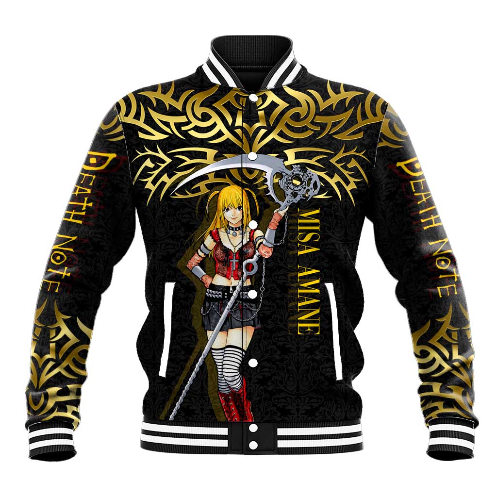 Misa Amane Death Note Baseball Jacket Misa Amane from Death Note - Dark Diva with a Blade