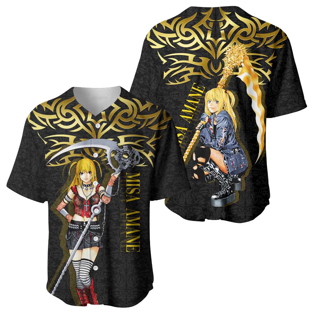 Misa Amane Death Note Baseball Jersey Misa Amane from Death Note - Dark Diva with a Blade